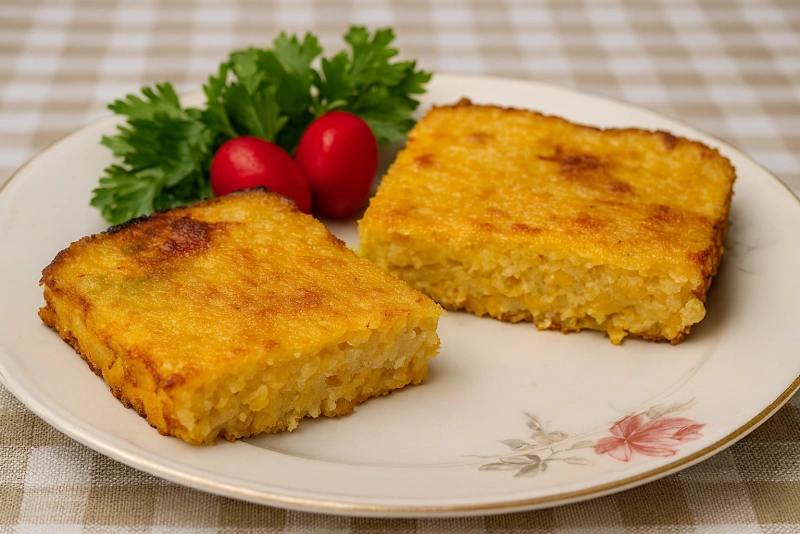 Chipa guazú con maíz fresco y queso dorado y esponjoso