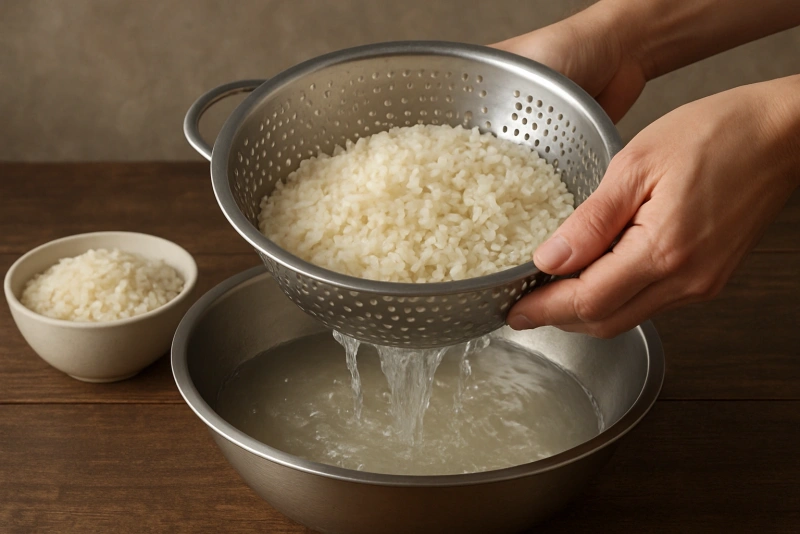 Arroz enjuagado para reducir arsénico y pesticidas