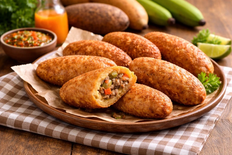 Deliciosas alcapurrias de carne molida listas para disfrutar