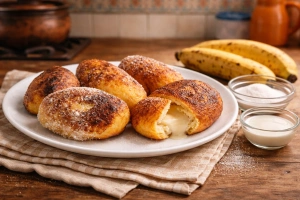 Empanadas de plátano con leche estilo salvadoreño deliciosas