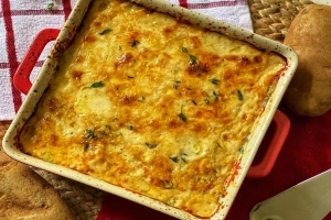 bandeja de pastel de papas