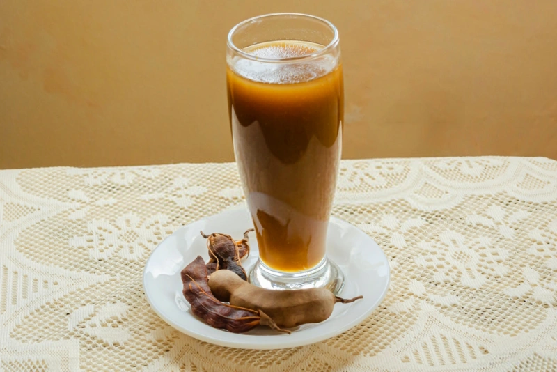 vaso con refresco de tamarindo